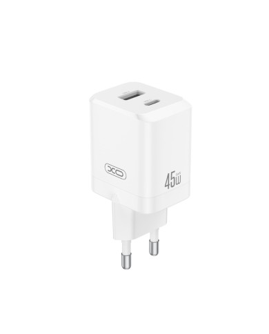 CHARGEUR MURAL FAST CHARGE XO CE36 45W - USB-C (POWER DELIVERY) + USB-A - BLANC
