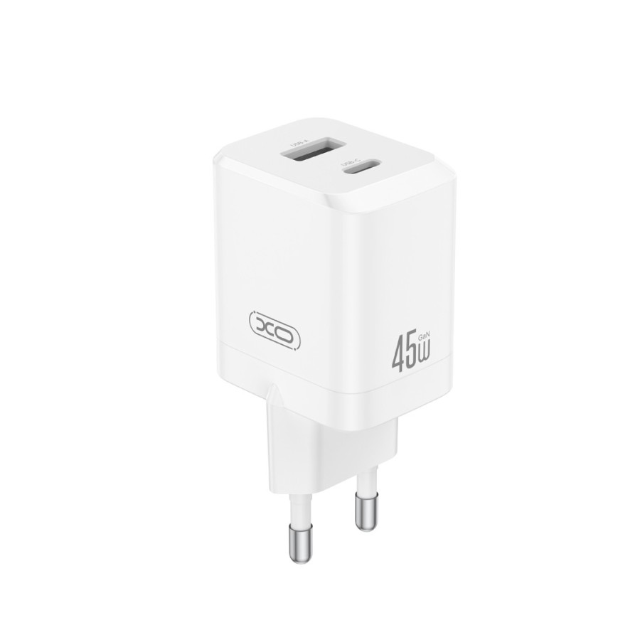 CHARGEUR MURAL FAST CHARGE XO CE36 45W - USB-C (POWER DELIVERY) + USB-A - BLANC