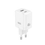 CHARGEUR MURAL FAST CHARGE XO CE36 45W - USB-C (POWER DELIVERY) + USB-A - BLANC