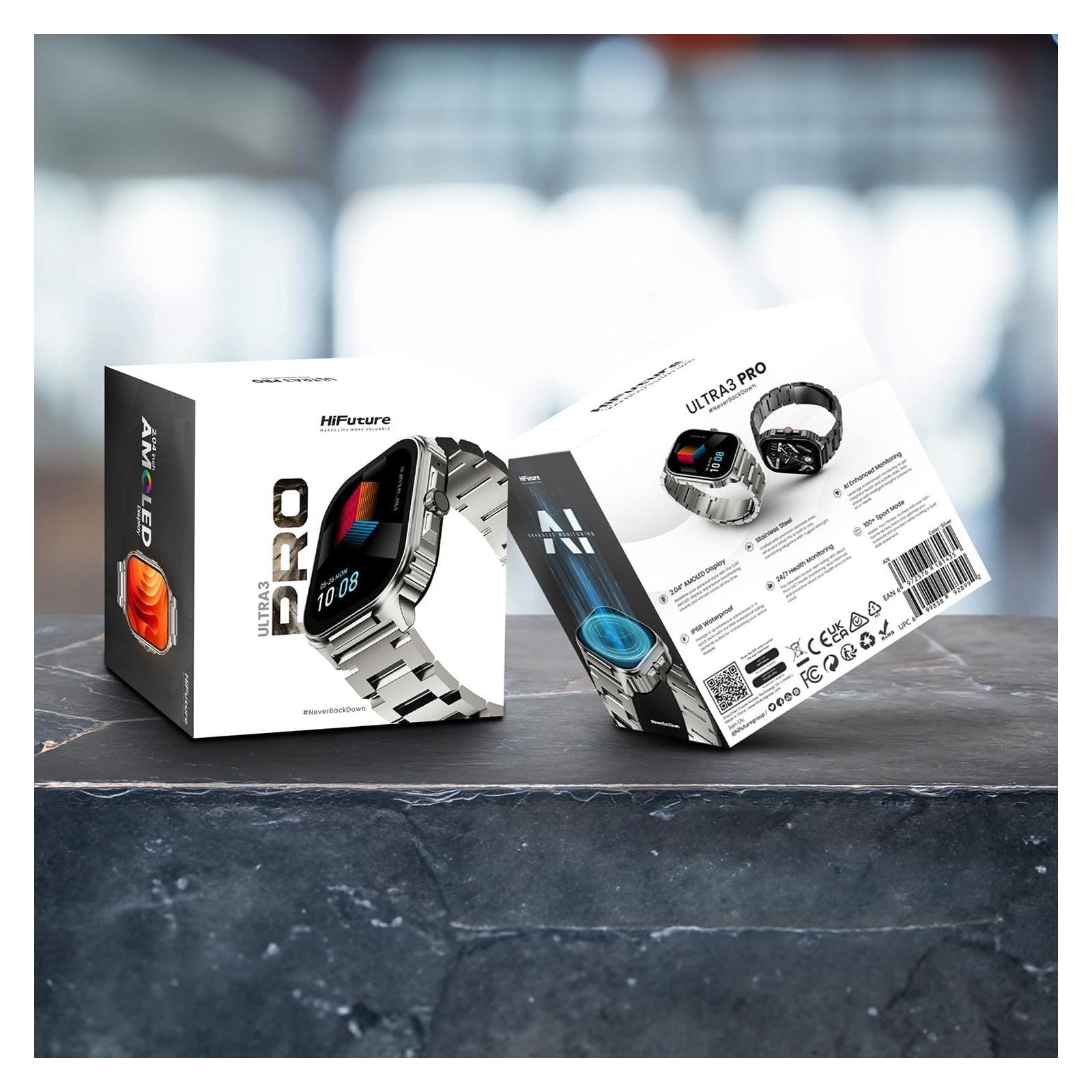 MONTRE CONNECTEE HIFUTURE ULTRA3 PRO AMOLED IP68 NOIR