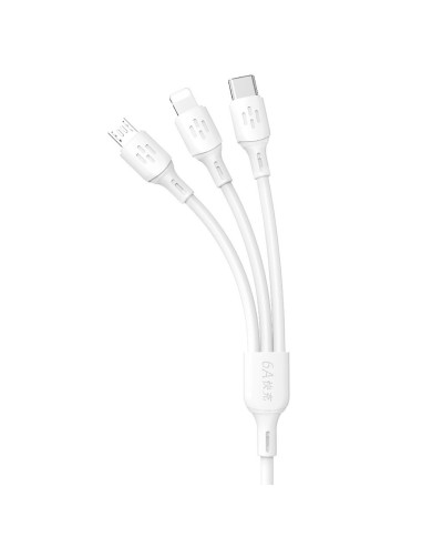 CÂBLE DE CHARGE 3-EN-1 - DUDAO L8AW1 - 6A 1.2M BLANC