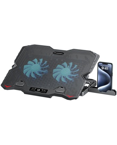 SUPPORT DE REFROIDISSEMENT ORDINATEUR PORTABLE / PC PORTABLE - WOZINSKY WDCX-015 STORMPAD - NOIR (+ RGB)