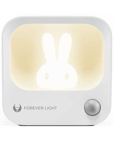 VEILLEUSE LED SILICONE SANS FIL FOREVER LIGHT FLC-10 « BUNNY » - BATTERIE 500 mAh - BLANC