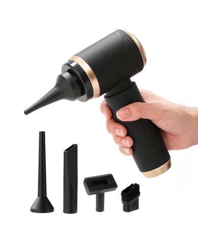 MINI ASPIRATEUR À MAIN PLIABLE POUR VOITURE SANS FIL AVEC FONCTION SOUFFLEUR - NOIR