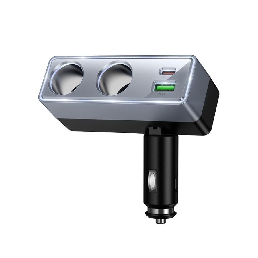 CHARGEUR ALLUME-CIGARE VOITURE HOCO Z65B 240W - GRIS