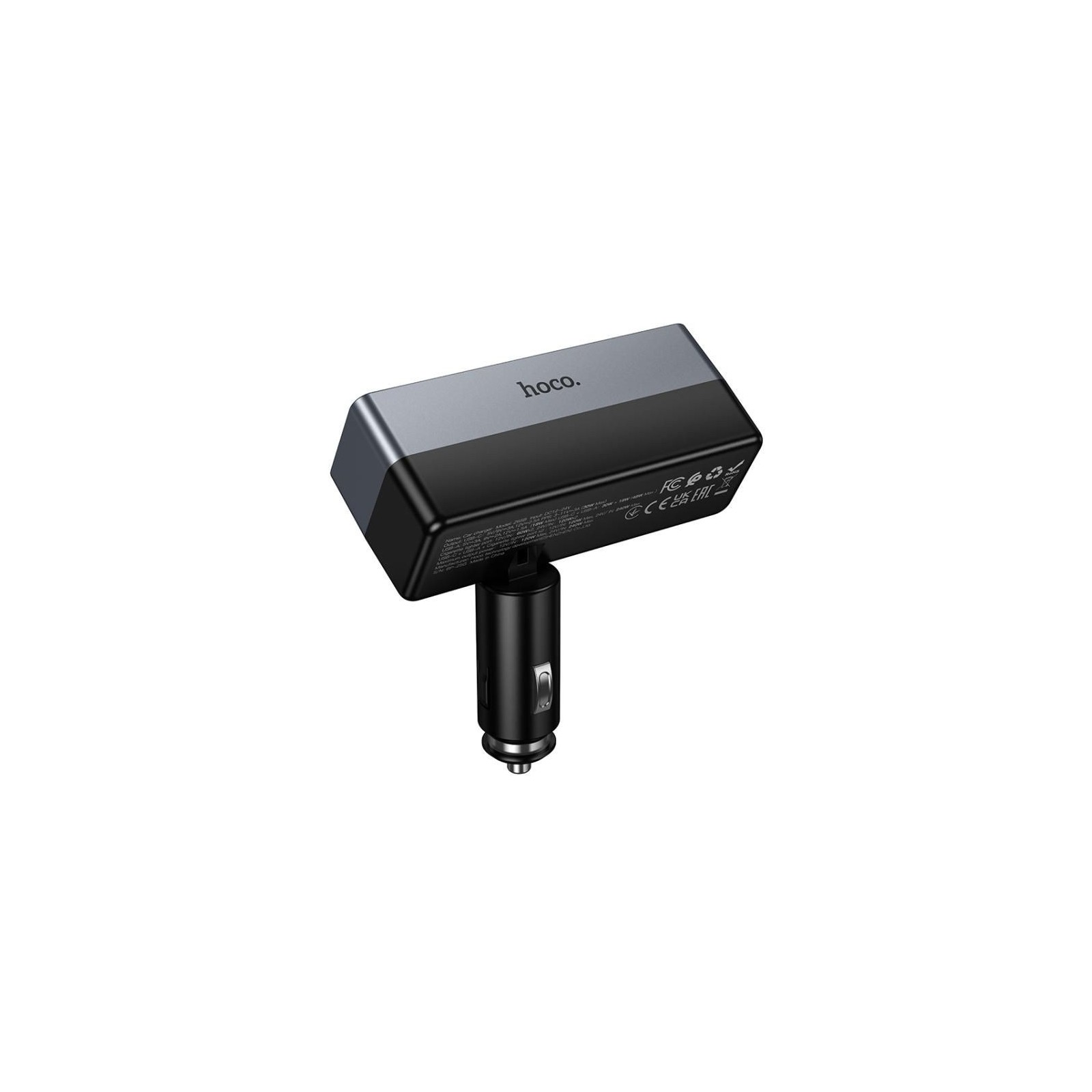 CHARGEUR ALLUME-CIGARE VOITURE HOCO Z65B 240W - GRIS