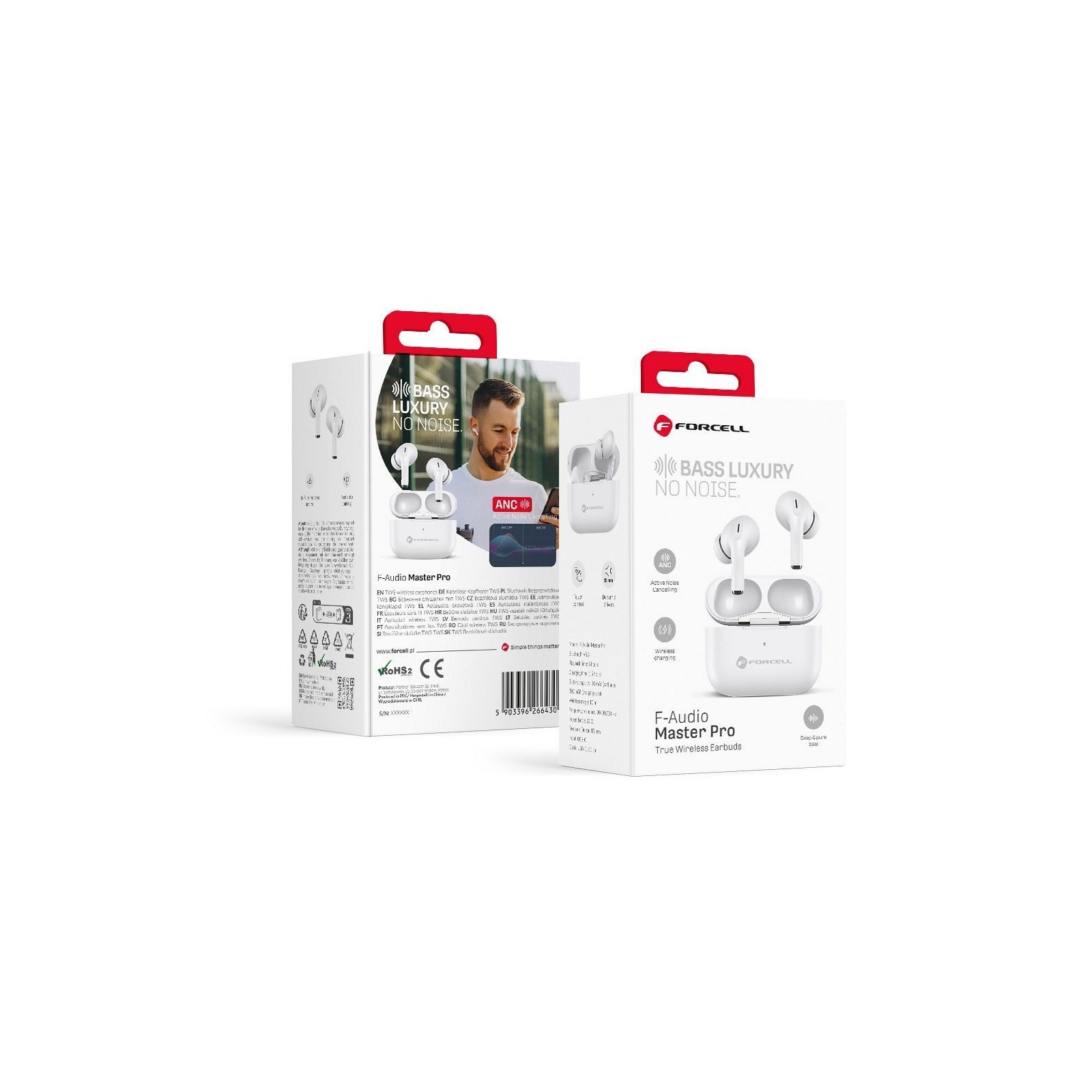 ÉCOUTEURS SANS FIL FORCELL F-AUDIO MASTER PRO BT TWS ANC - BLANC