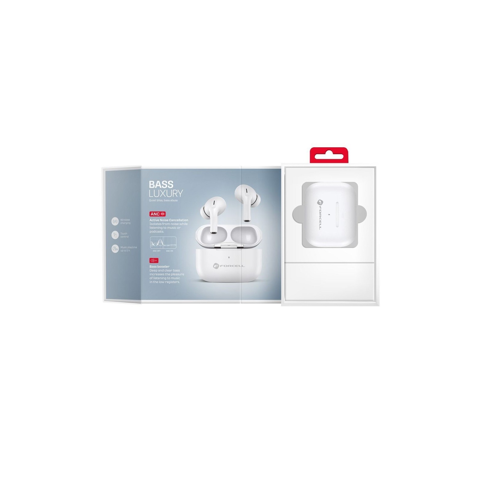 ÉCOUTEURS SANS FIL FORCELL F-AUDIO MASTER PRO BT TWS ANC - BLANC
