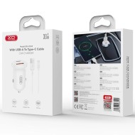 CHARGEUR ALLUME-CIGARE VOITURE - XO CC69 - 30W BLANC (USB-A + USB-C)
