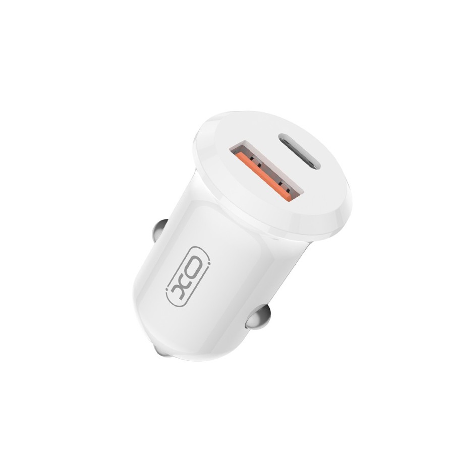 CHARGEUR ALLUME-CIGARE VOITURE - XO CC69 - 30W BLANC (USB-A + USB-C)