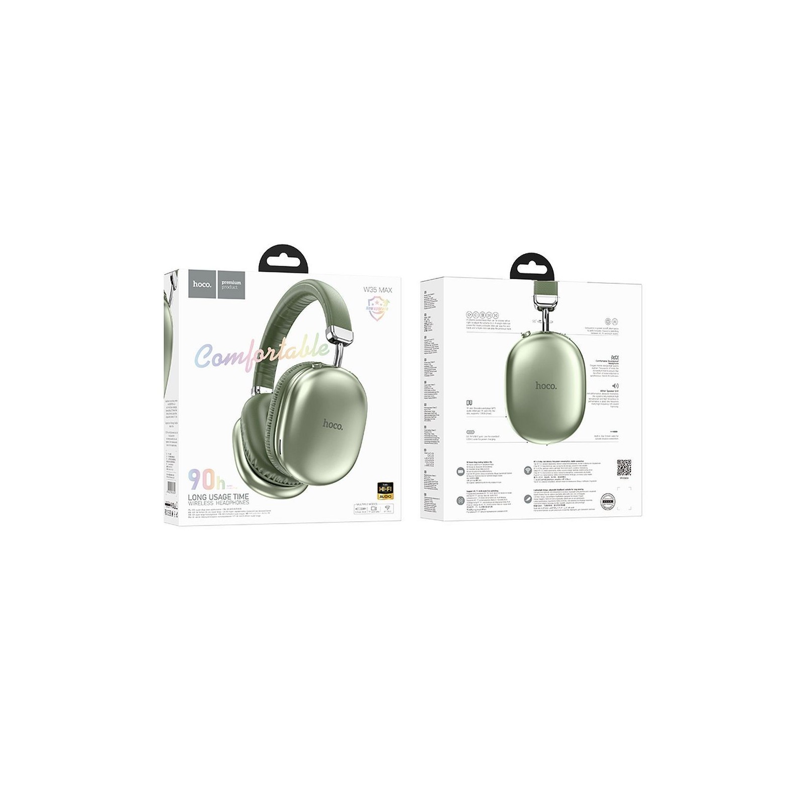 CASQUE SANS FIL BT - HOCO W35 MAX - VERT
