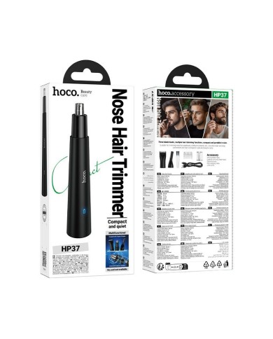 HOCO HP37 - KIT TONDEUSE MULTIFONCTION 3-EN-1 RECHARGEABLE (NEZ, SOURCILS, BARBE) NOIRE