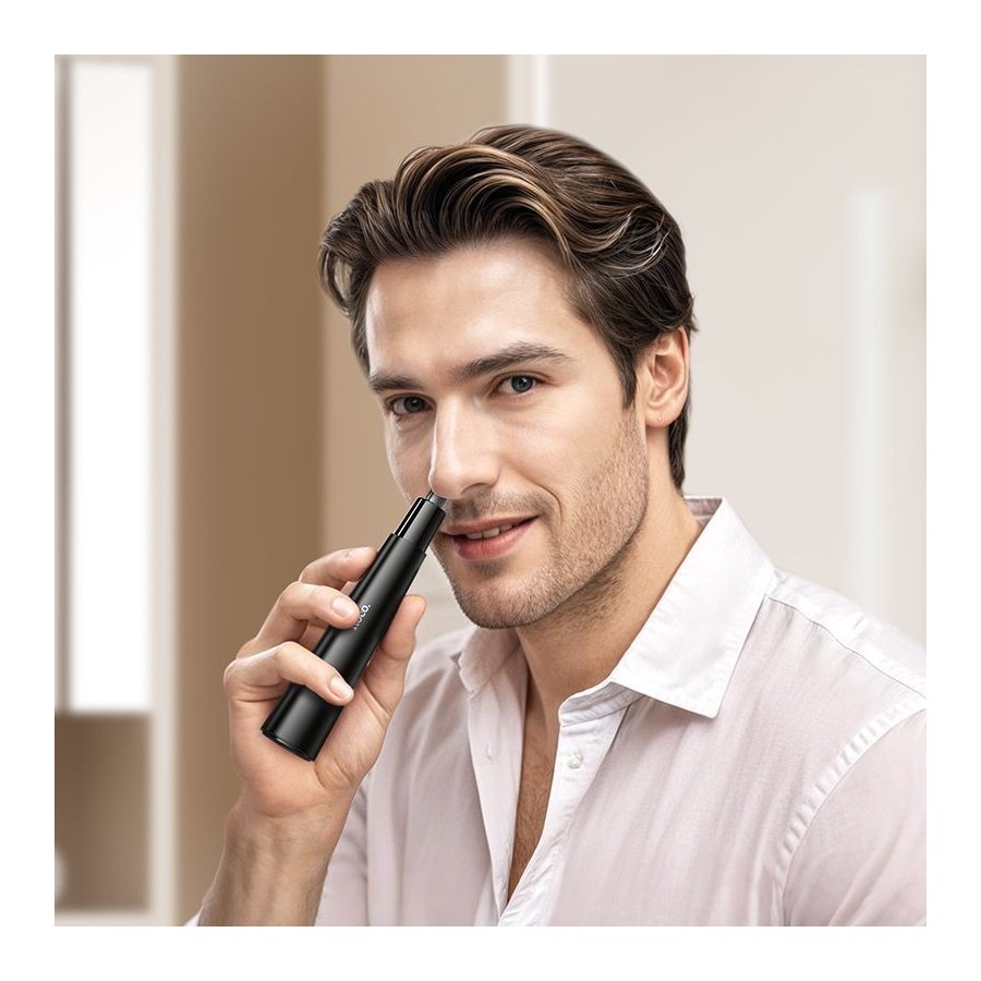 HOCO HP37 - KIT TONDEUSE MULTIFONCTION 3-EN-1 RECHARGEABLE (NEZ, SOURCILS, BARBE) NOIRE