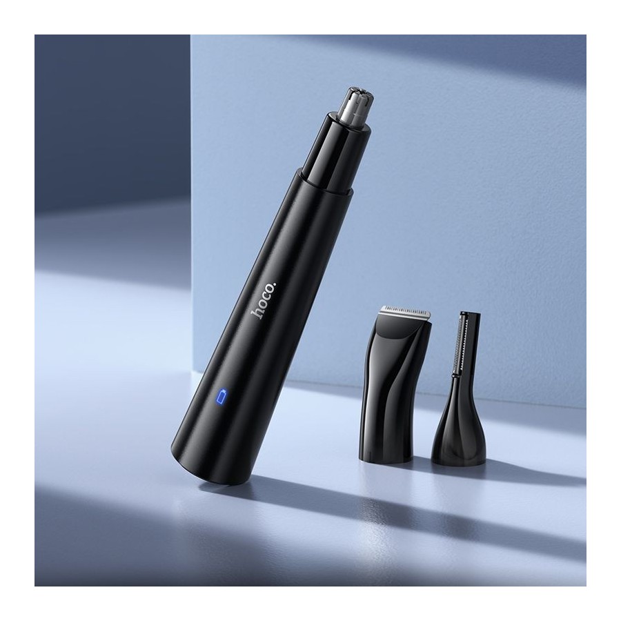 HOCO HP37 - KIT TONDEUSE MULTIFONCTION 3-EN-1 RECHARGEABLE (NEZ, SOURCILS, BARBE) NOIRE