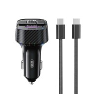 TRANSMETTEUR FM ET CHARGEUR ALLUME-CIGARE VOITURE + CÂBLE USB-C VERS C - XO-BCC17 - 30W - NOIR (USB-A + USB-C)