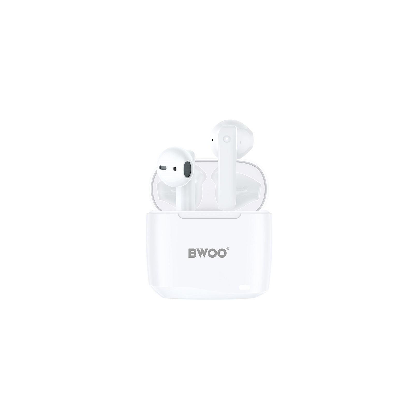 ÉCOUTEURS SANS FIL TWS BWOO BW94-WH AVEC BOÎTIER DE CHARGE — BLANC