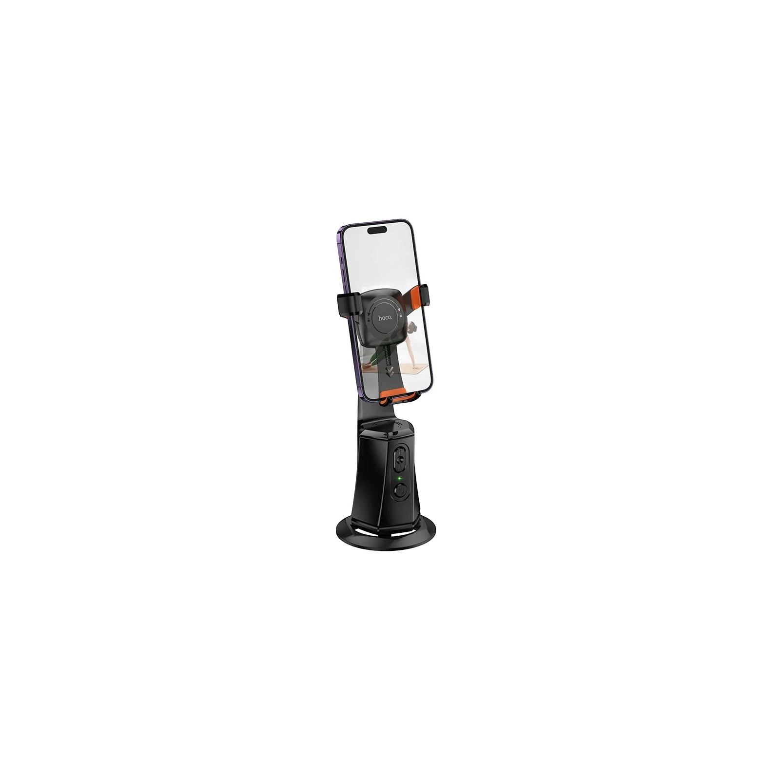 SUPPORT DE TÉLÉPHONE AVEC SUIVI DE VISAGE AUTO 360° HOCO K26 — NOIR