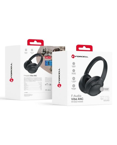 CASQUE SANS FIL BLUETOOTH AVEC RÉDUCTION ACTIVE DU BRUIT FORCELL F-AUDIO VIBE ANC — NOIR