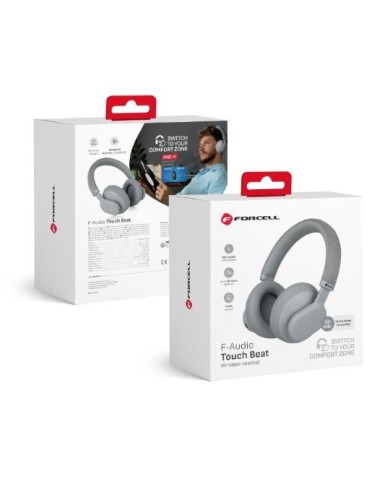 CASQUE SANS FIL BT ANC - FORCELL TOUCH BEAT - GRIS