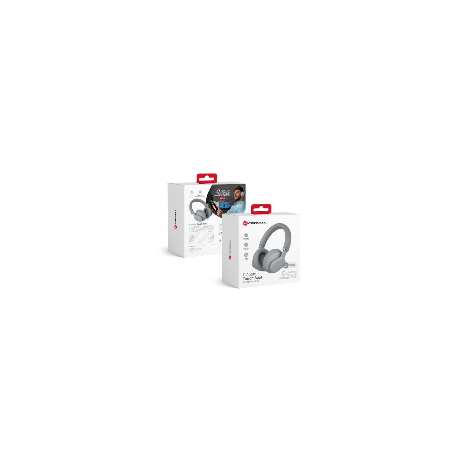 CASQUE SANS FIL BT ANC - FORCELL TOUCH BEAT - GRIS