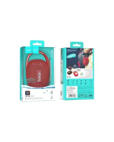 ENCEINTE SANS FIL PORTABLE HOCO HC17 EASY JOY SPORTS — MINI FORMAT NOMADE AVEC CLIP — ROUGE