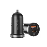 CHARGEUR ALLUME-CIGARE VOITURE - MAXLIFE MXCC-05-35AC - 35W NOIR (USB-A + USB-C)