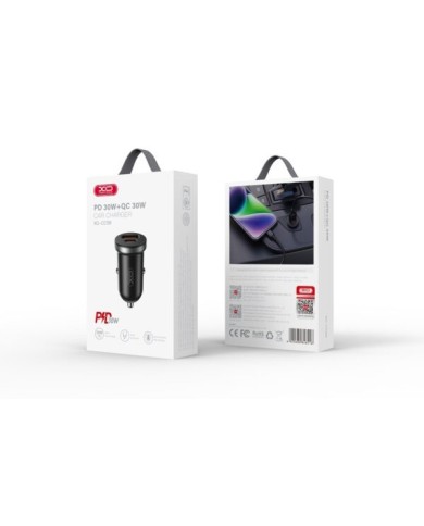 CHARGEUR ALLUME-CIGARE VOITURE - XO-CC56 - 30W NOIR (USB-A + USB-C)