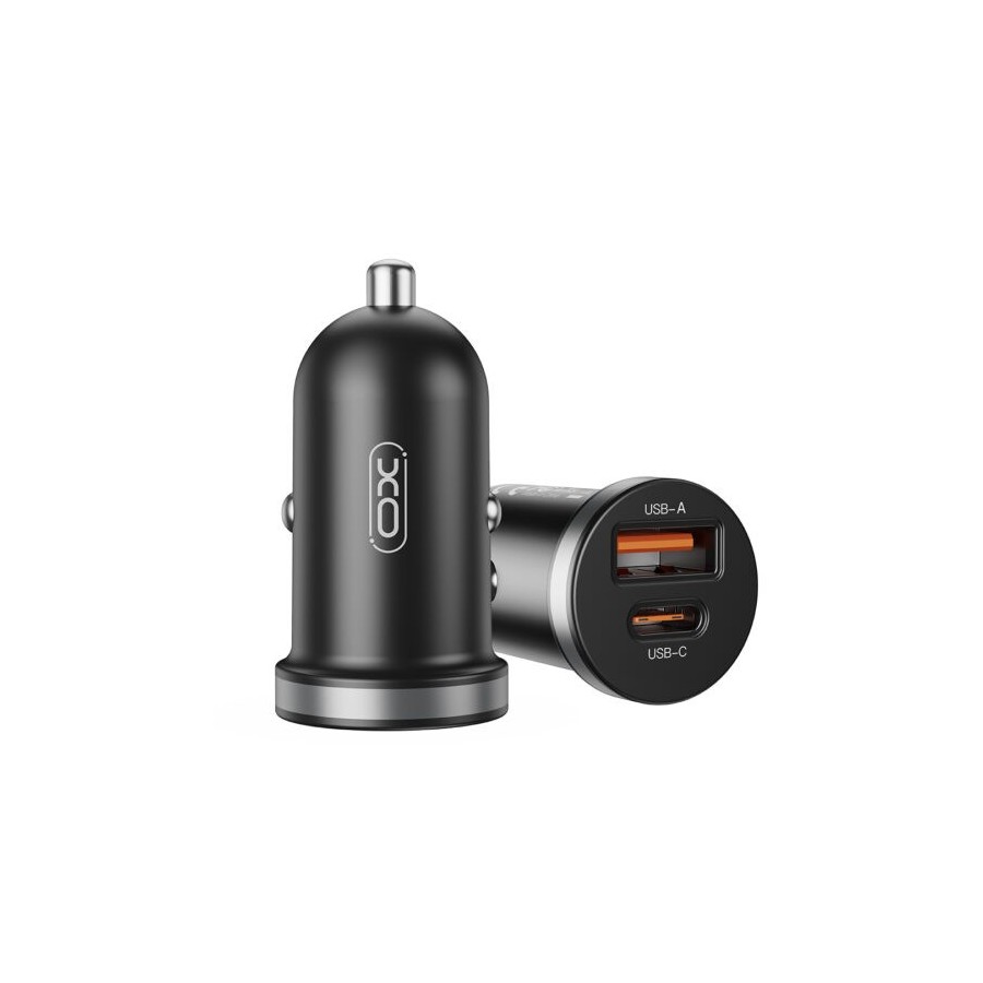 CHARGEUR ALLUME-CIGARE VOITURE - XO-CC56 - 30W NOIR (USB-A + USB-C)