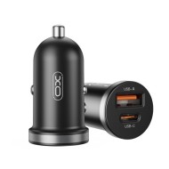 CHARGEUR ALLUME-CIGARE VOITURE - XO-CC56 - 30W NOIR (USB-A + USB-C)