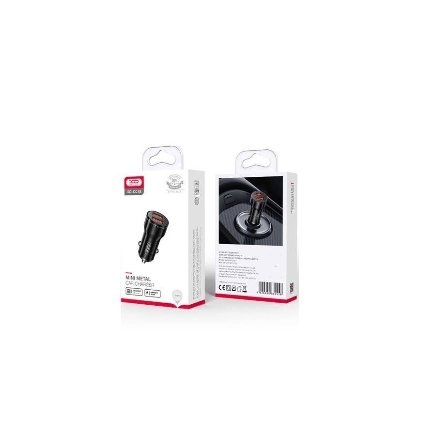 CHARGEUR ALLUME-CIGARE VOITURE - XO-CC48 - 12W NOIR (2xUSB-A)
