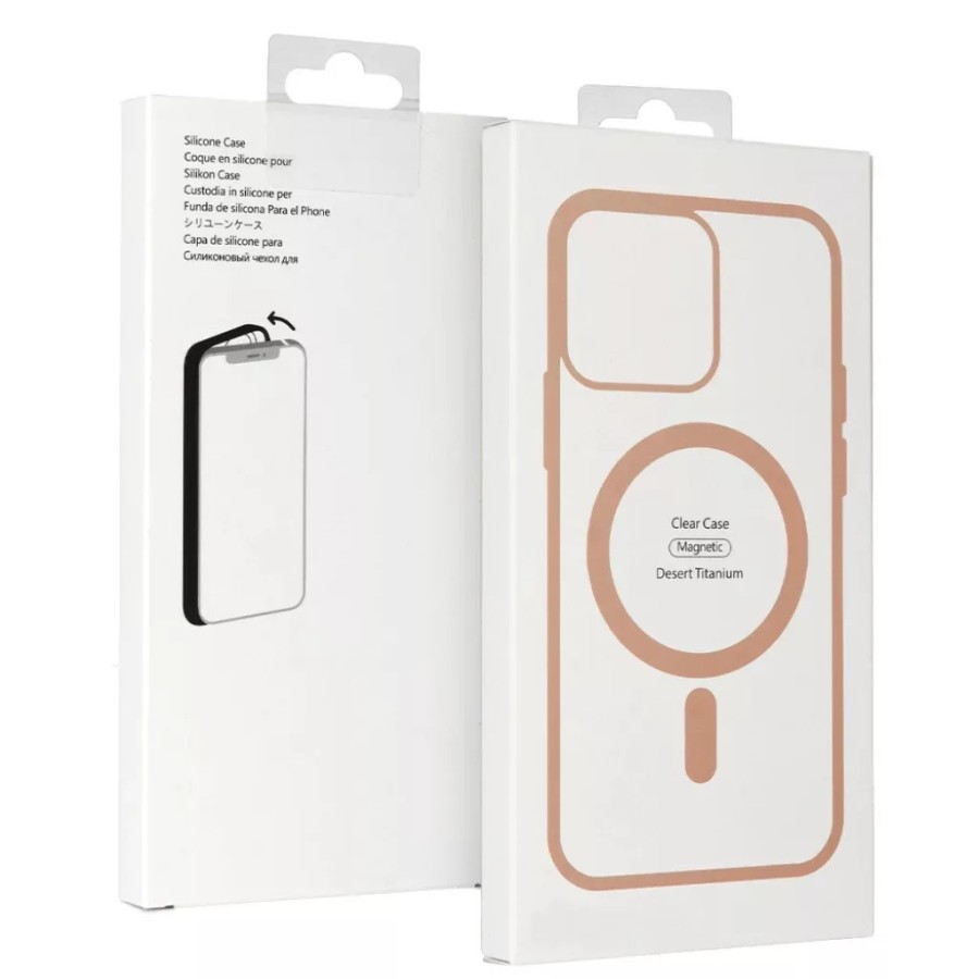 COQUE MAGSAFE EN SILICONE POUR IPHONE 17 - DESERT TITANIUM / TRANSPARENT