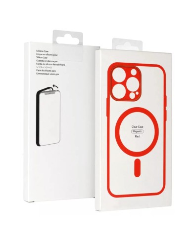 COQUE MAGSAFE EN SILICONE POUR IPHONE 17 AIR - ROUGE / TRANSPARENT