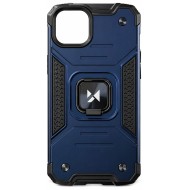 COQUE ROBUSTE AVEC ANNEAU POUR IPHONE 15 PRO MAX - BLEU