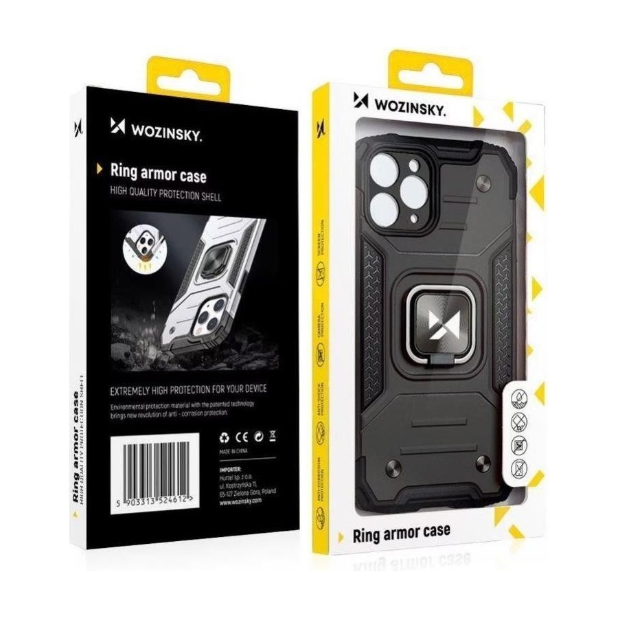 COQUE ROBUSTE AVEC ANNEAU POUR IPHONE 13 PRO - NOIR