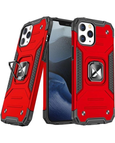 COQUE ROBUSTE AVEC ANNEAU POUR IPHONE 13 - ROUGE