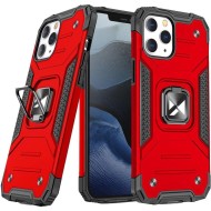 COQUE ROBUSTE AVEC ANNEAU POUR IPHONE 13 - ROUGE