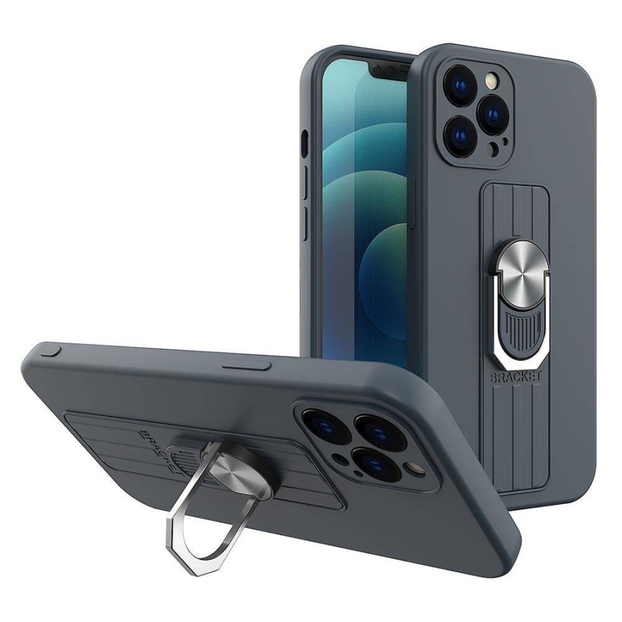 COQUE AVEC ANNEAU POUR IPHONE 13 PRO - BLEU