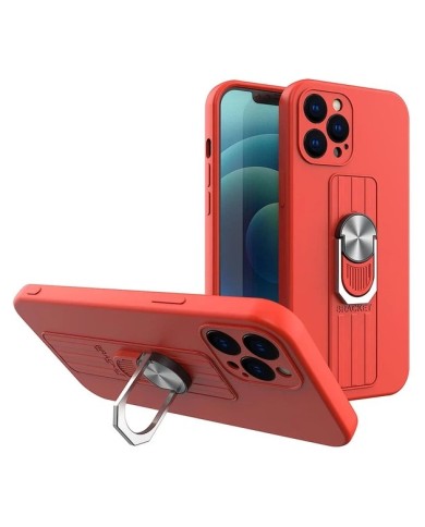 COQUE AVEC ANNEAU POUR IPHONE 13 PRO - ROUGE