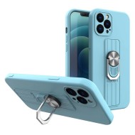 COQUE AVEC ANNEAU POUR IPHONE 13 PRO - CYAN