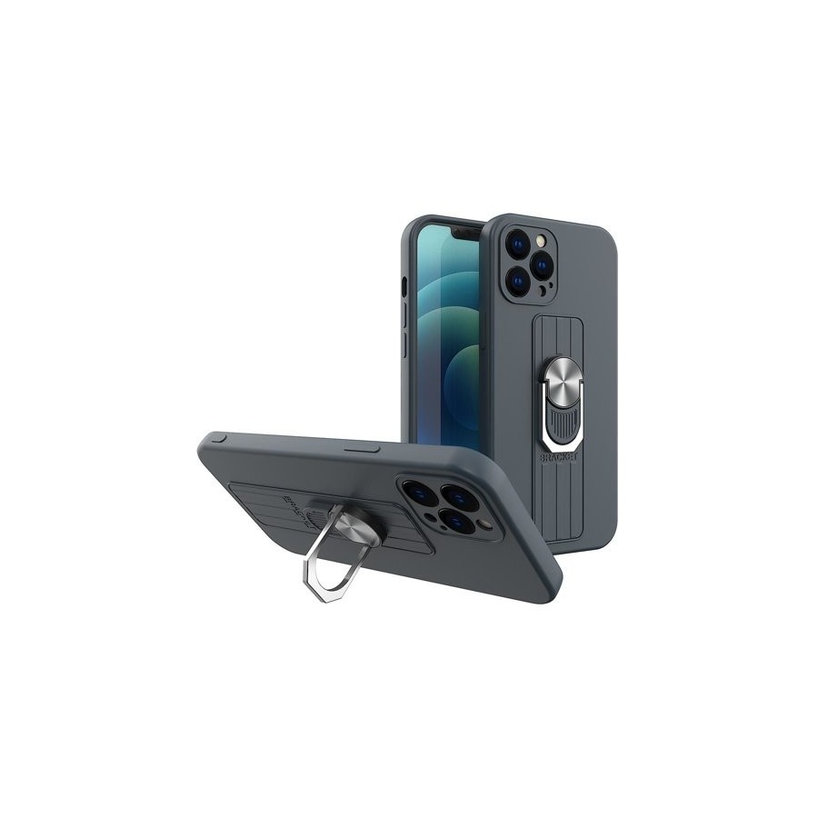 COQUE AVEC ANNEAU POUR IPHONE 13 - DARK BLUE