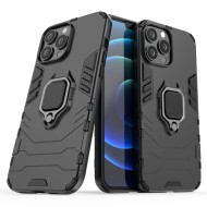 COQUE ROBUSTE AVEC ANNEAU POUR IPHONE 13 - NOIR