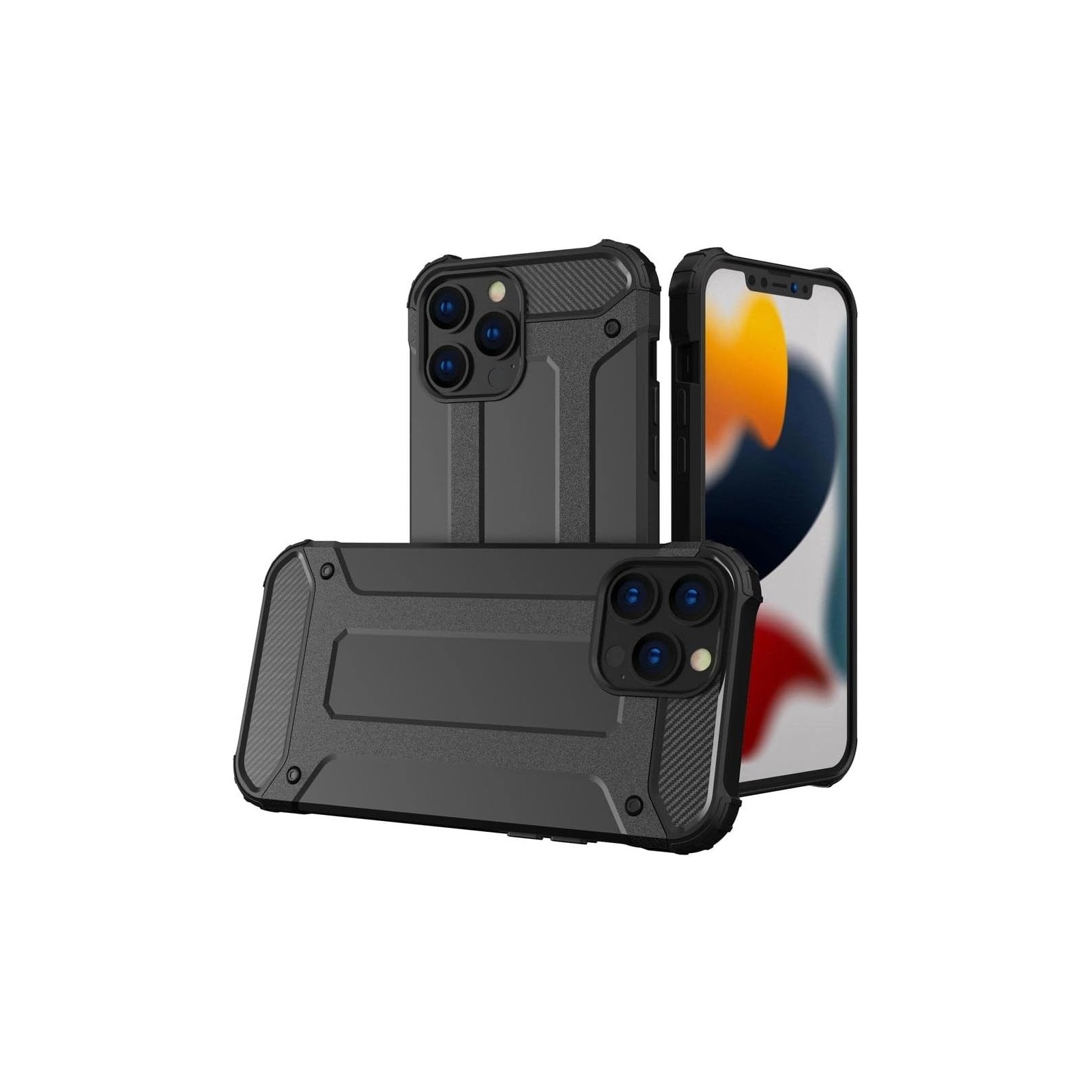 COQUE ROBUSTE POUR IPHONE 13 PRO - NOIR