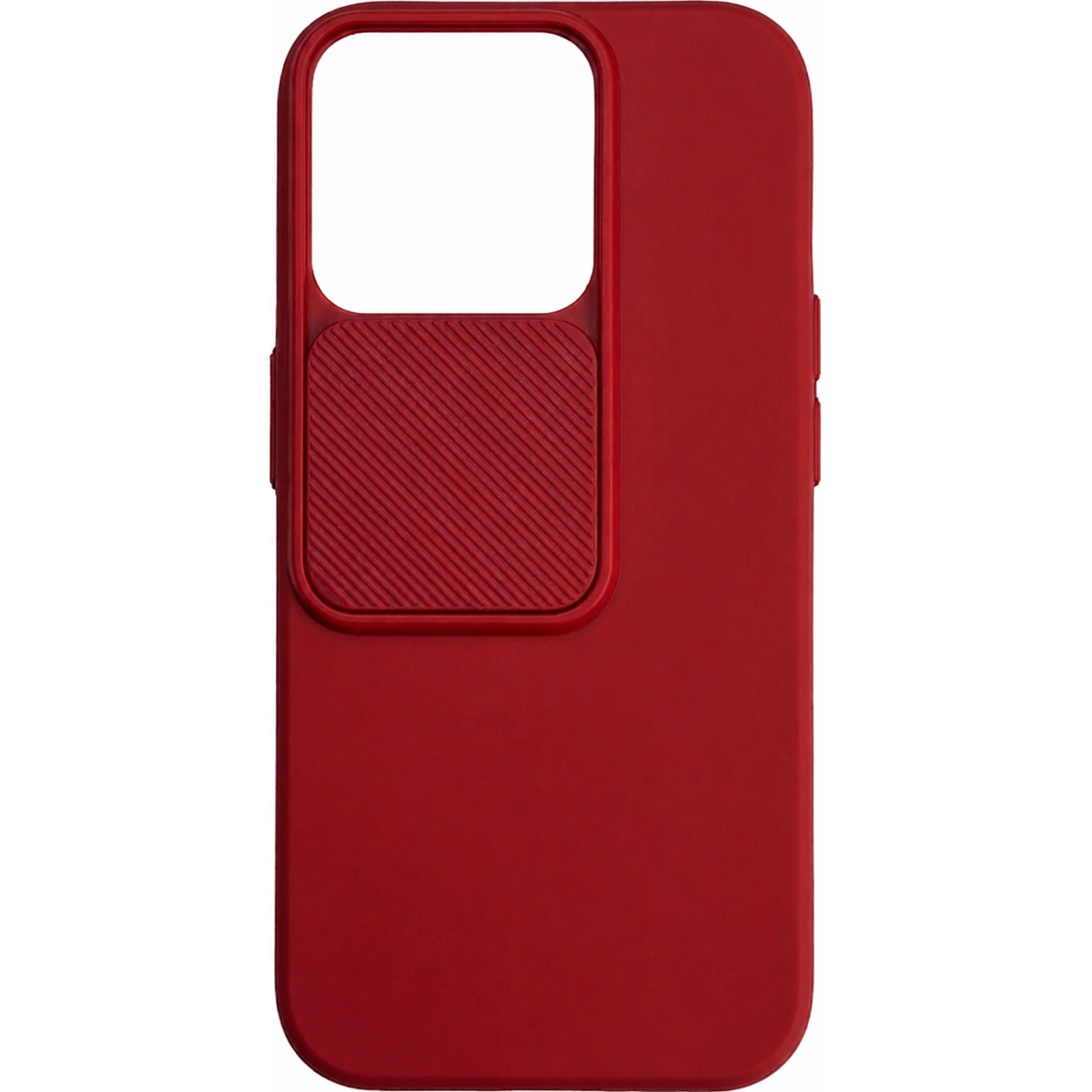 COQUE EN SILICONE AVEC CACHE CAMÉRA  POUR IPHONE 15 PRO - ROUGE