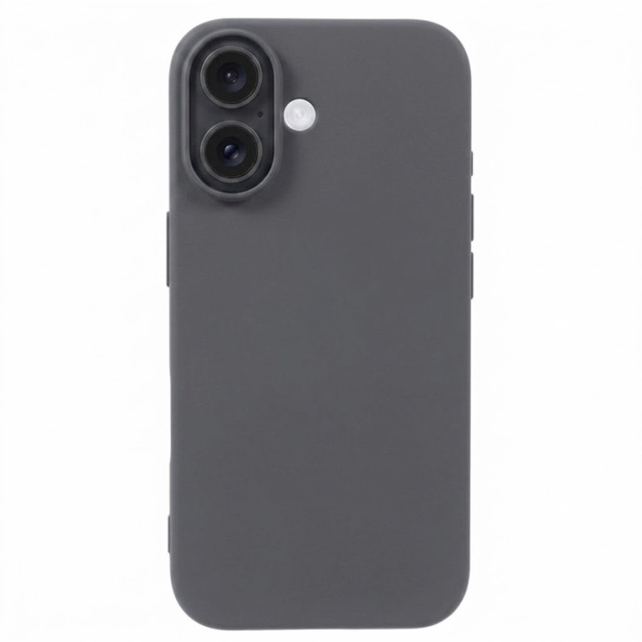 COQUE EN SILICONE 2 MM POUR IPHONE 16 - GRIS FONCÉ