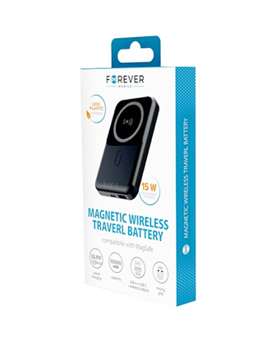 POWERBANK MAGSAFE 10000MAH USB-C IN USB OUT POWER DELIVERY 22.5W - NOIR - FOREVER