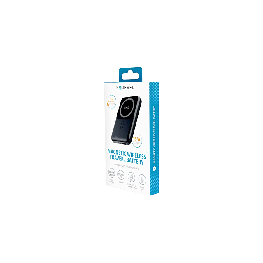 POWERBANK MAGSAFE 10000MAH USB-C IN USB OUT POWER DELIVERY 22.5W - NOIR - FOREVER