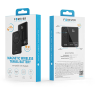 POWERBANK MAGSAFE 5000 MAH AVEC AFFICHAGE DIGITAL USB-C ET LIGHTNING - NOIR - FOREVER