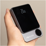 POWERBANK MAGSAFE 5000 MAH AVEC AFFICHAGE DIGITAL USB-C ET LIGHTNING - NOIR - FOREVER