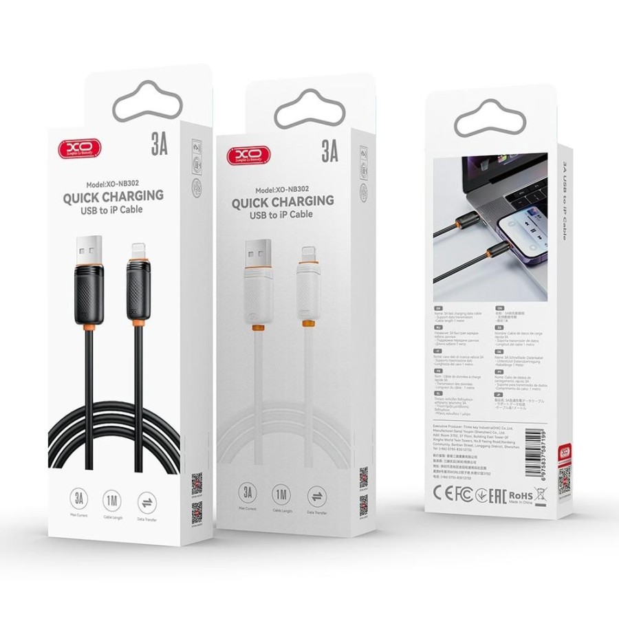 CÂBLE USB VERS USB-C - XO-NB302 - 15W/3A 1M NOIR