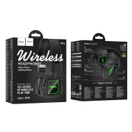 CASQUE SANS FIL BLUETOOTH HOCO W72 - OREILLETTES MIROIR INFINI LUMINEUX EFFET ABYSSAL - NOIR